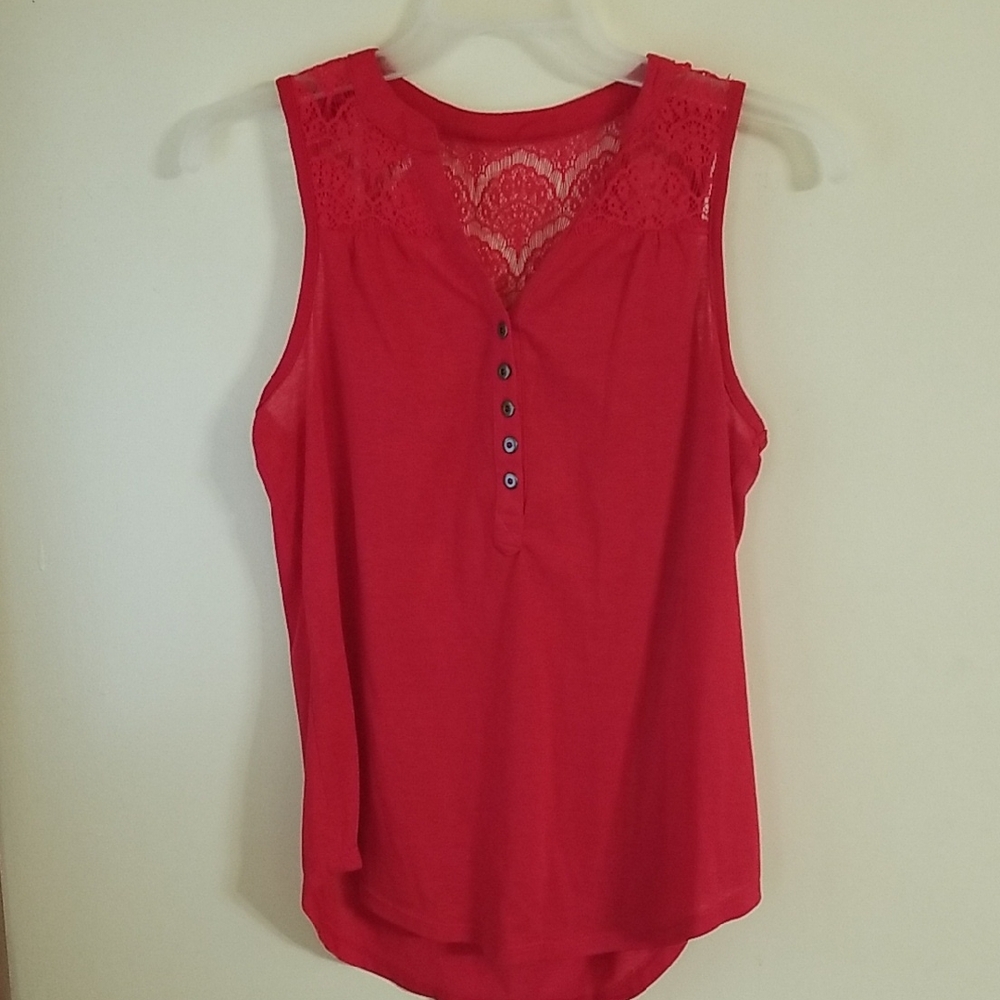 NOBO Red Sleeveless Lace Top. Never Worn
